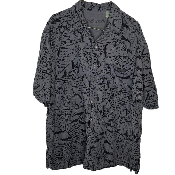 Hilo Hattie Men's Hawaiian Shirt Silk Blend Botanical‎ Tropical Short Sleeve - Picture 1 of 6